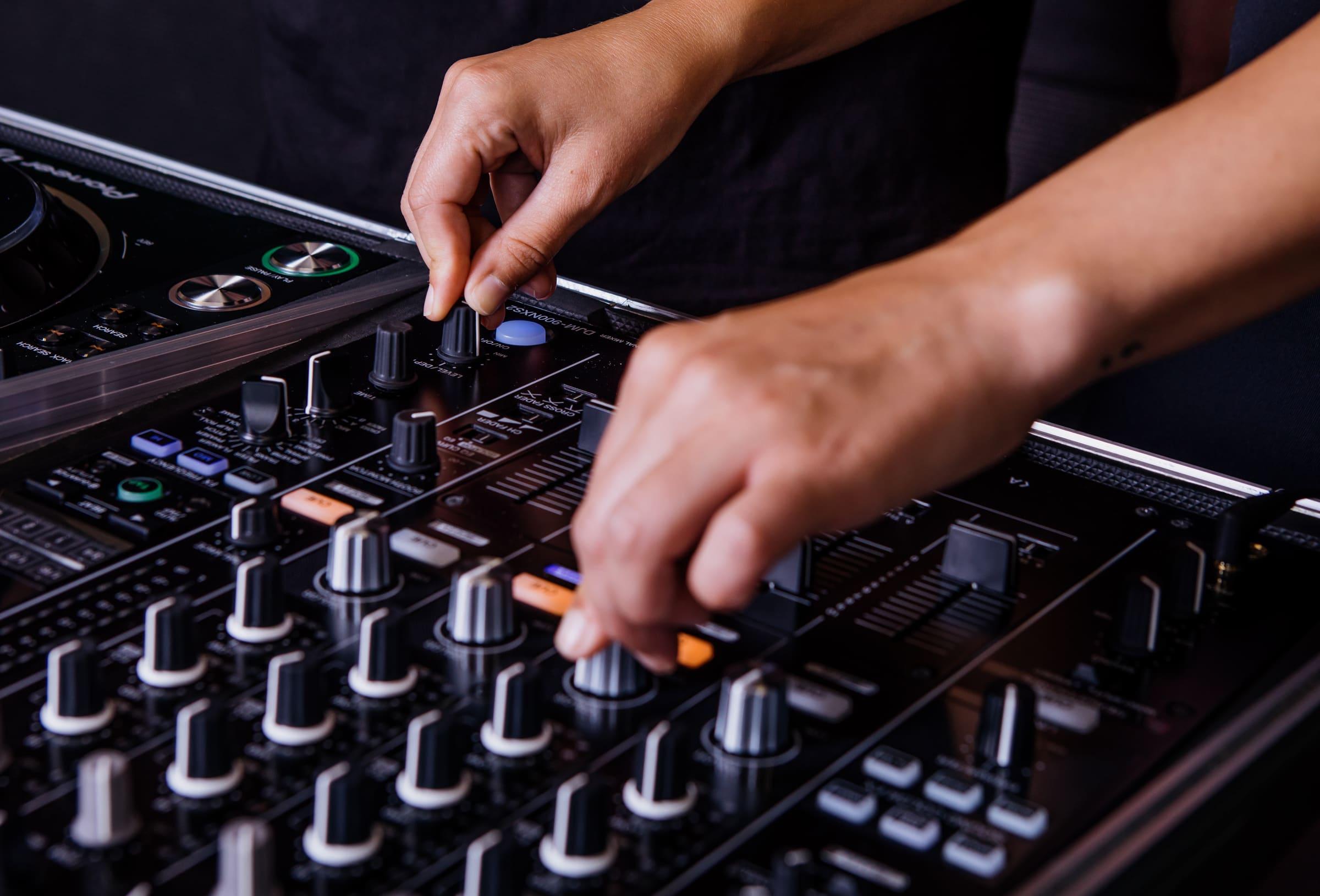 Cueing up a track on a Pioneer CDJ